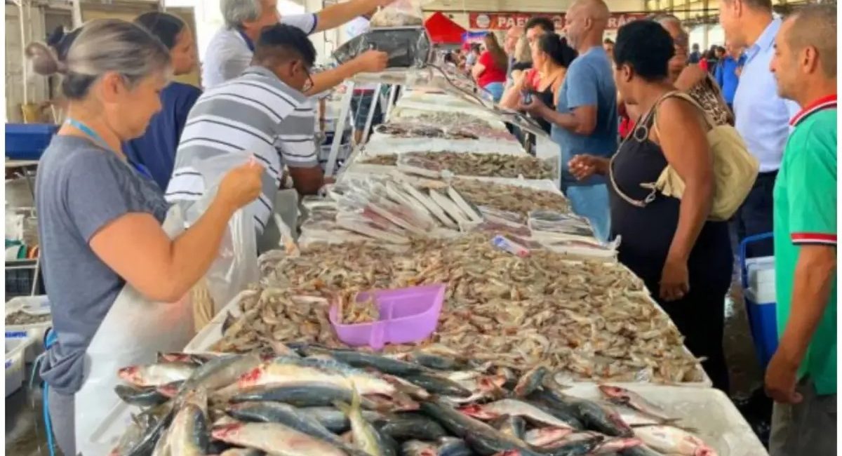 Feira reúne bacalhau, camarão e peixes frescos