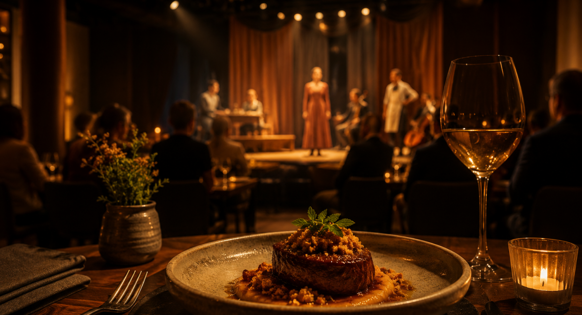 Espetáculo une teatro e jantar em cinco tempos