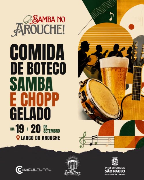 Arouche recebe samba ao vivo e boteco em setembro