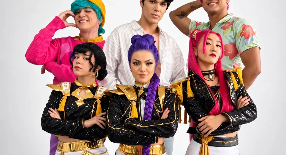 Guerreiras do K-Pop e Saja Boys fazem show grátis